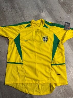 Nike Yellow & Green Brazil Soccer Shirt Ronaldinho Gaúcho